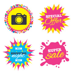 Photo camera sign icon. Photo symbol.