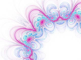 Colorful fractal swirly curve, digital artwork for creative graphic design