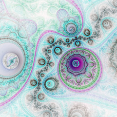 Light colorful fractal machine, digital artwork for creative graphic design