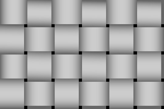 Seamless greyscale braided stripes vector pattern.