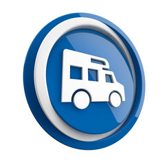 ikona plastikowa 3D niebieskie koło i pierścień © vempireart