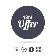 Best offer sign icon. Sale symbol.