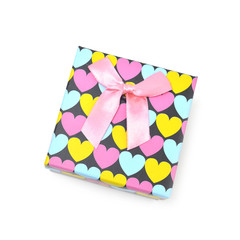 Box heart pattern on a white background