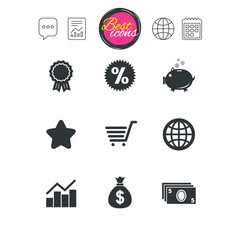 Online shopping, e-commerce and business icons.