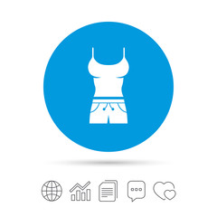 Women T-shirt sign icon. Intimates and sleeps.