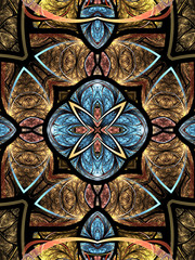 Soft fractal butterfly or flower, digital artwork for creative g