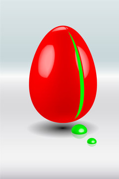 Osterei rot gr&uuml;n