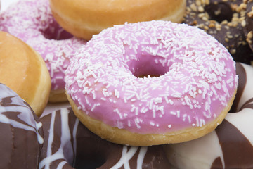 fresh donuts of different flavors