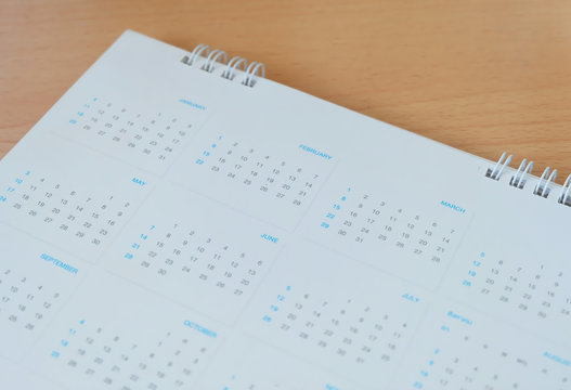 White calendar