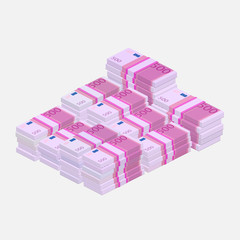 Euros money stack
