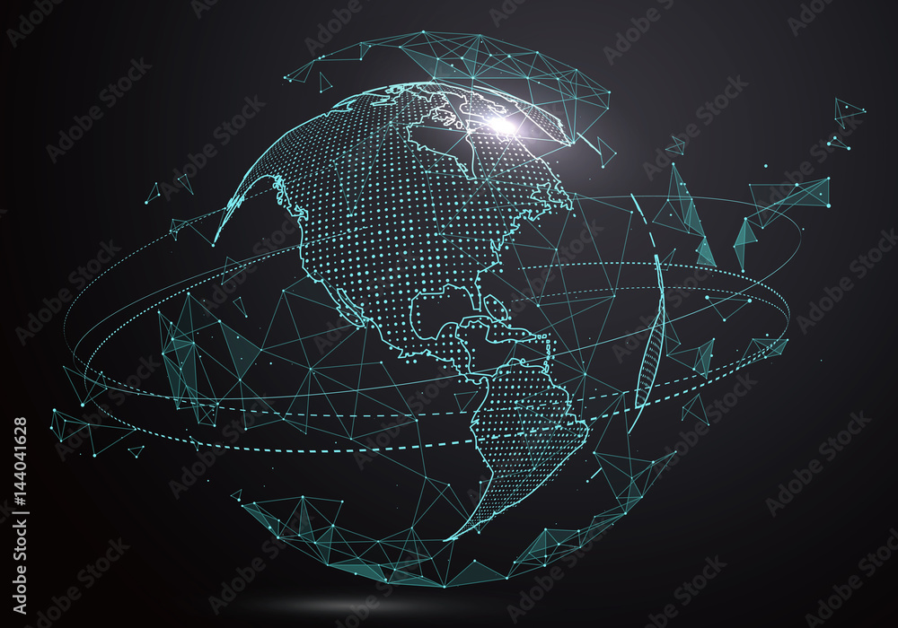 Aufkleber futuristic globalization interface, a sense of science and technology abstract graphics.