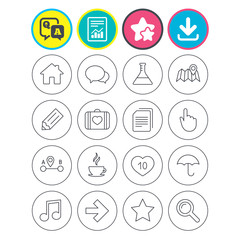 Universal icon. Speech bubble and first aid box.