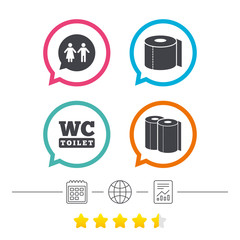 Toilet paper icons. Gents and ladies room.