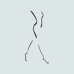 contour silhouette of woman for fitness diet