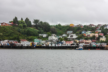 Obraz premium Palafitos in Chiloe Island, Chile.