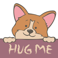 Welsh corgi pembroke isolated in white background. eps8 vector illustration