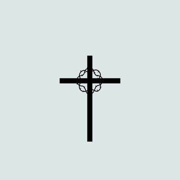 Christian cross icon vector illustration on white background