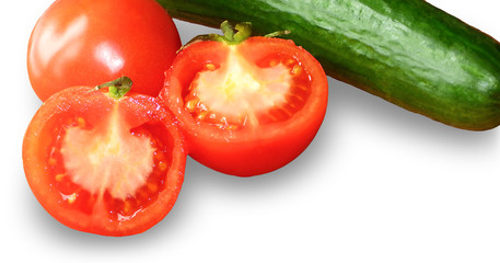 Cucumber and tomatoes