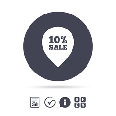 10 percent sale pointer tag sign icon.