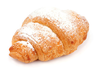 fresh croissant isolated on white background