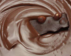Melted chocolate background / melting chocolate/ chocolate background