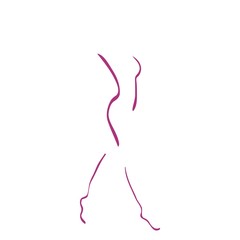 Vector illustration. Illustration shows a dancing girl