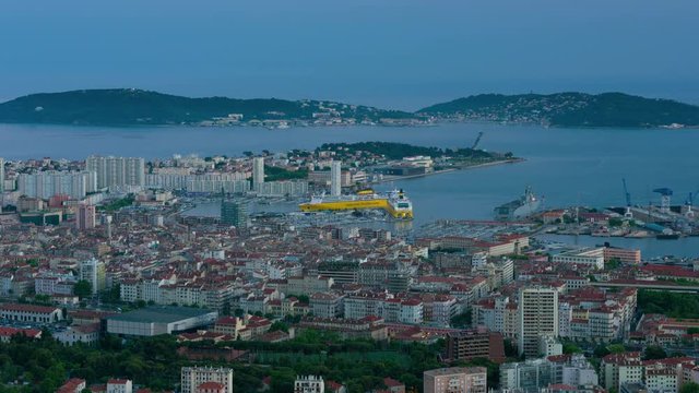 Timelapse of Toulon in a summer evening