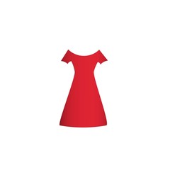 Beautiful short red dress vector illustration mock-up.