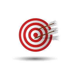 Darts Hitting A Target, Vector illustration