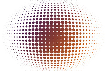 Orange purple spherical gradient from halftone with copy space