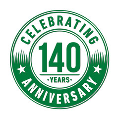 140 years anniversary logo template. Vector and illustration. 