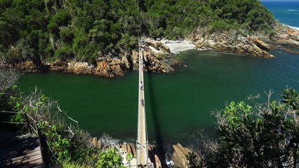 Storms River Mouth, Suspension Bridge im Tsitsikamma Park, Südafrika