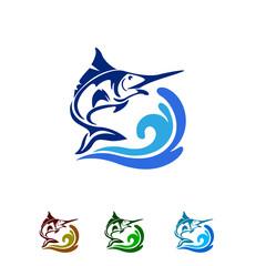 marlin fish jumpin on sea