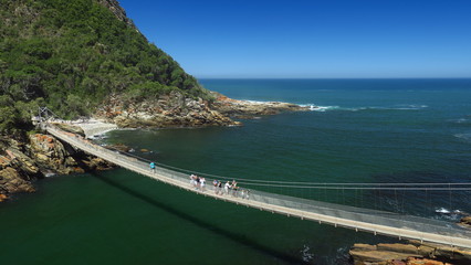 Storms River Mouth, Suspension Bridge im Tsitsikamma Park, Südafrika