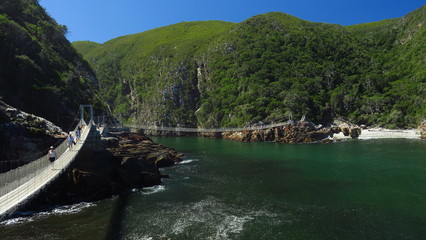 Storms River Mouth, Suspension Bridge im Tsitsikamma Park, Südafrika