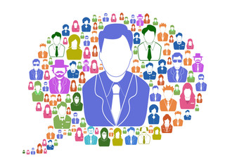 business people in speech bubble