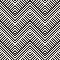 Abstract ZigZag Parallel Stripes. Stylish Ethnic Ornament. Vector Seamless Pattern. 
