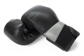 Boxing gloves close up on a white background