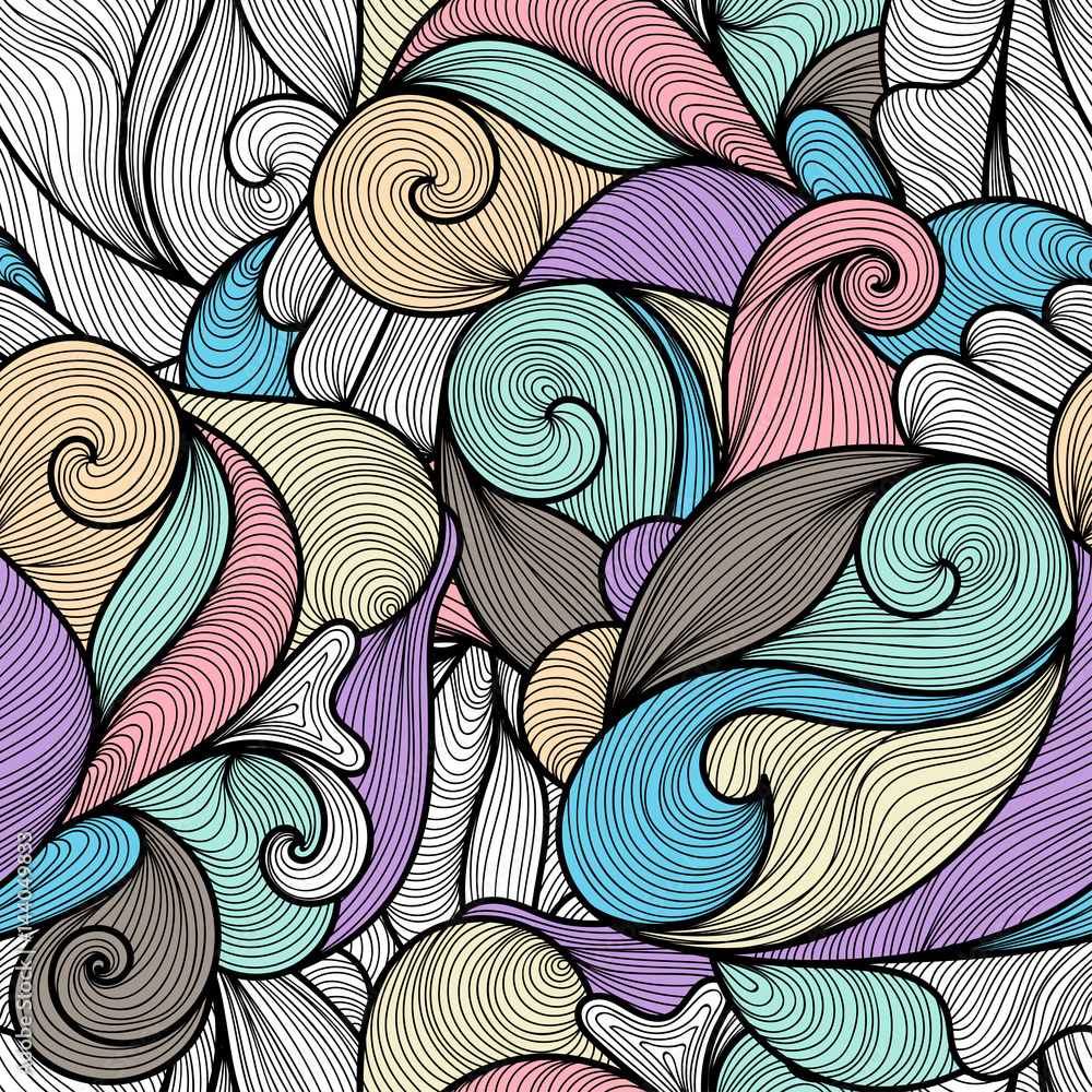 Poster seamless abstract hand-drawn waves pattern, wavy background. seamless pattern can be used for wallpa