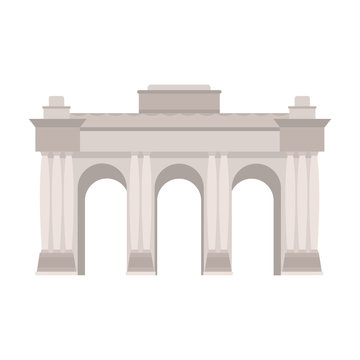 The Belgian arch monument.The dark Belgian wolf. Belgium single icon in cartoon style vector symbol stock illustration.