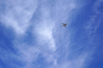 The plane in the sky, the fighter in the sky
