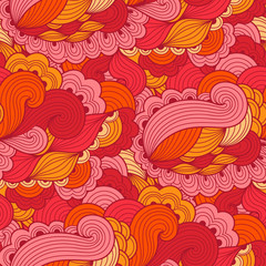 Seamless abstract hand-drawn waves pattern, wavy background. Seamless pattern can be used for wallpaper, pattern fills, web page background,surface textures. Gorgeous seamless floral background