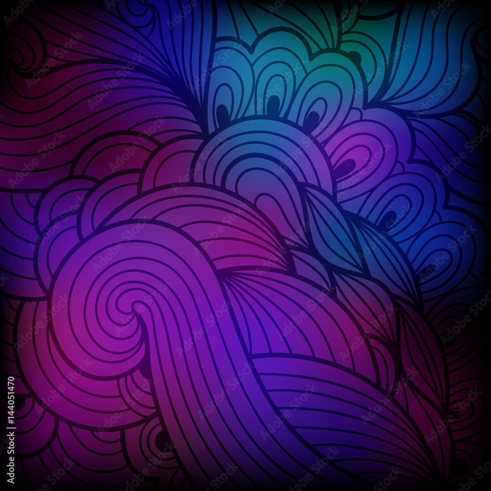 Poster vector abstract hand-drawn waves texture, wavy background. waves on backdrop with triangles.