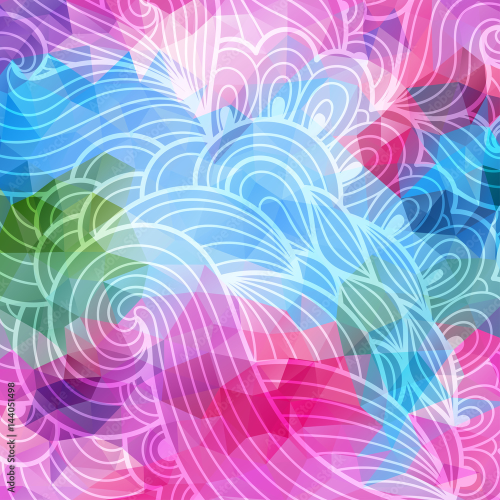 Aufkleber vector abstract hand-drawn waves texture, wavy background. waves on backdrop with triangles.
