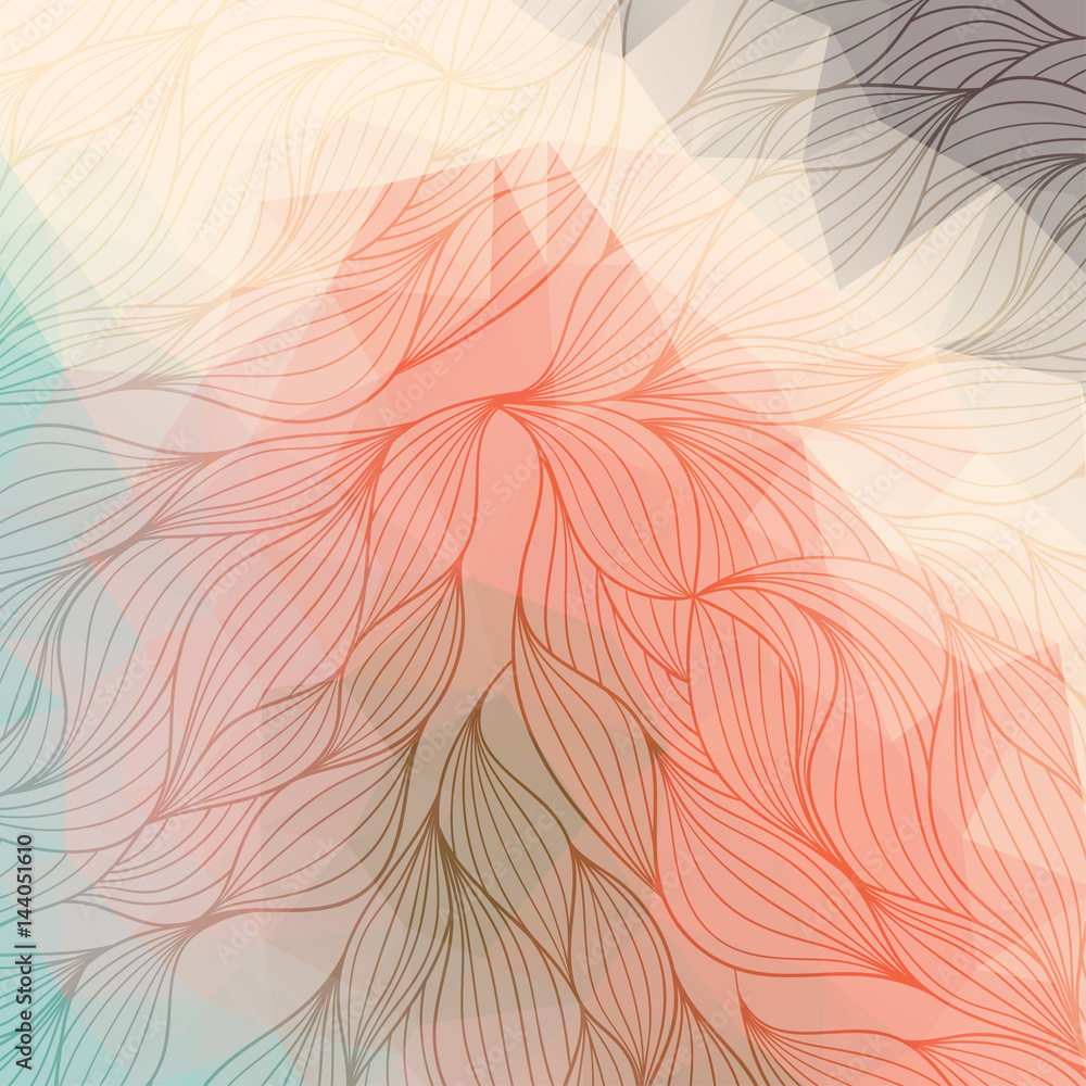 Poster vector abstract hand-drawn waves texture, wavy background. waves on backdrop with triangles