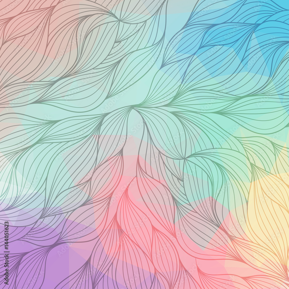 Aufkleber vector abstract hand-drawn waves texture, wavy background. waves on backdrop with triangles
