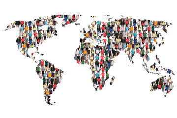 Welt Erde Weltkarte Karte Leute Menschen People Gruppe Menschengruppe multikulturell