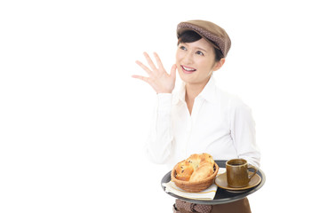 笑顔のウェイトレス