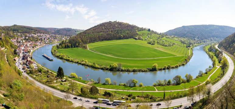 Neckarsteinach, Blick auf Dilsberg