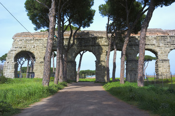 Fototapeta na wymiar Parco degli acquedotti along the Appian way in Rome